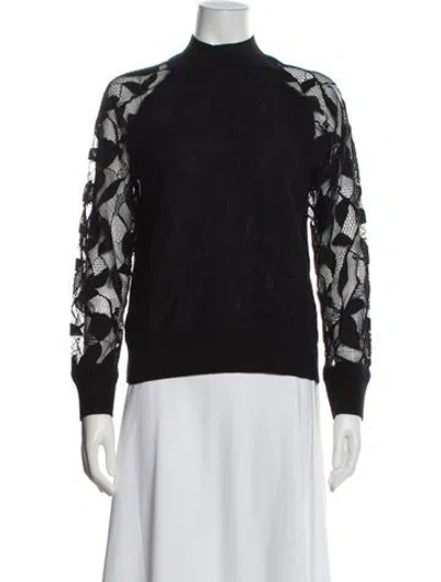 Pre-owned Rag & Bone Printed Mock Neck Sweater In Black