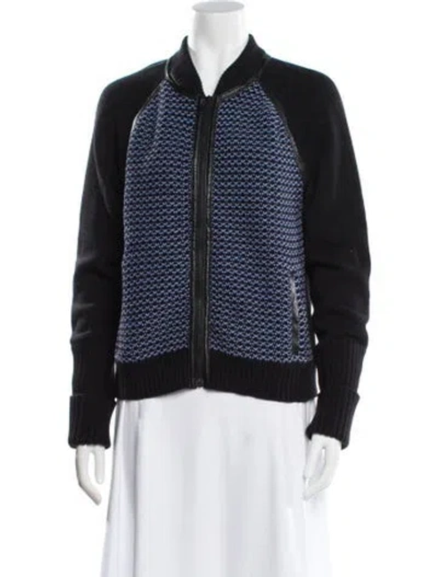 Pre-owned Rag & Bone Printed Mock Neck Sweater In Blue