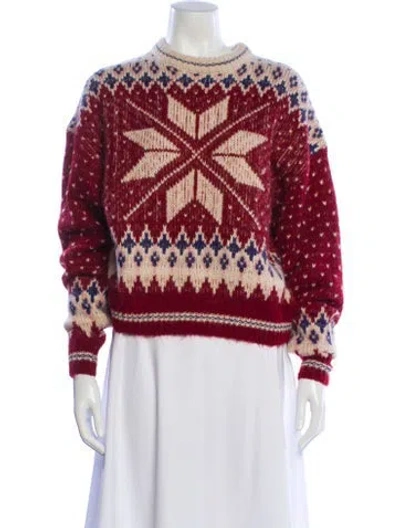 Pre-owned Rag & Bone Printed Mock Neck Sweater In Red