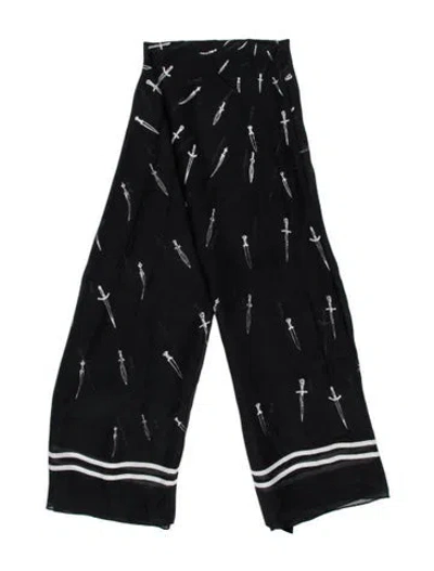Pre-owned Rag & Bone Printed Scarf In Black