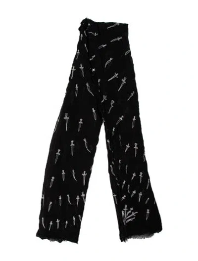Pre-owned Rag & Bone Printed Scarf In Black