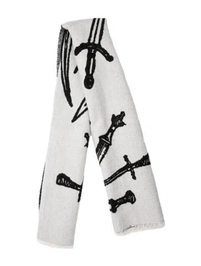 Pre-owned Rag & Bone Printed Scarf In Black/white