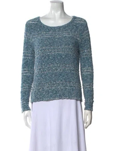 Pre-owned Rag & Bone Printed Scoop Neck Sweater In Blue