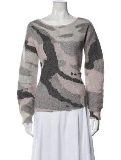 Pre-owned Rag & Bone Printed Scoop Neck Sweater In Blue