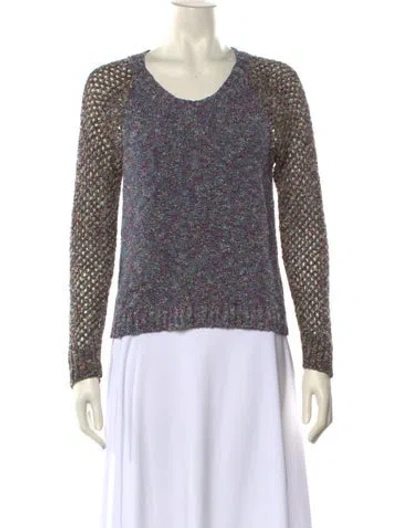 Pre-owned Rag & Bone Printed Scoop Neck Sweater In Gray