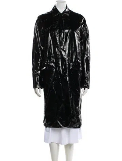 Pre-owned Rag & Bone Printed Trench Coat In Black