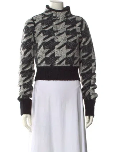 Pre-owned Rag & Bone Printed Turtleneck Sweater In Black