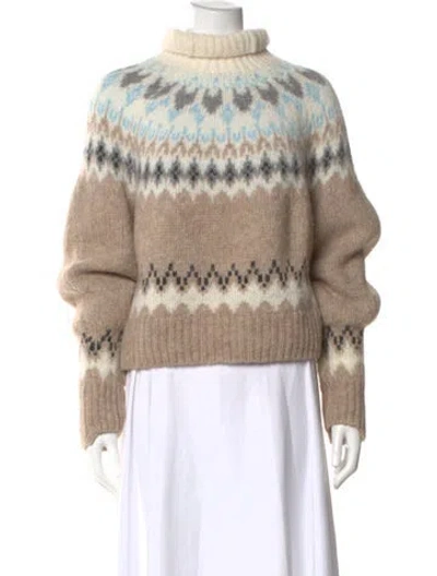 Pre-owned Rag & Bone Printed Turtleneck Sweater In Brown