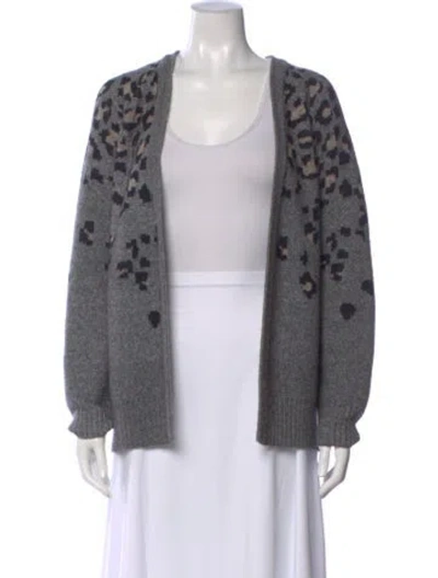 Pre-owned Rag & Bone Printed V-neck Sweater In Gray