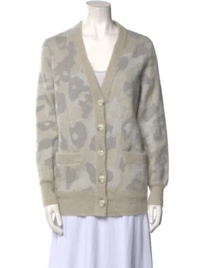 Pre-owned Rag & Bone Printed V-neck Sweater In Multi