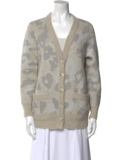 Pre-owned Rag & Bone Printed V-neck Sweater In Neutral