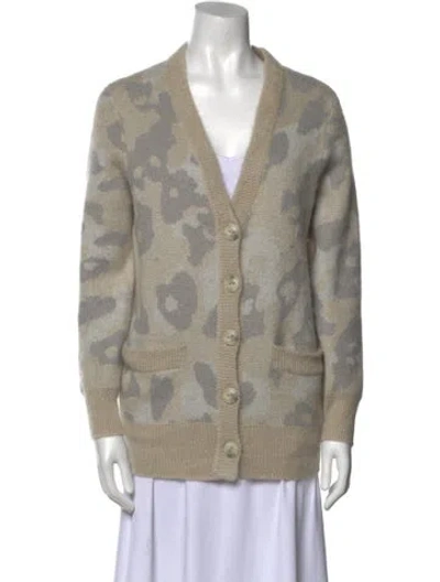 Pre-owned Rag & Bone Printed V-neck Sweater In Neutral