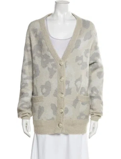 Pre-owned Rag & Bone Printed V-neck Sweater In Neutral