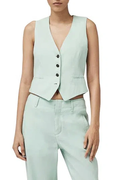 Rag & Bone Priya Linen Blend Vest In Blue