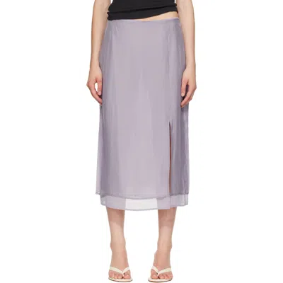 Rag & Bone Purple Suki Organza Midi Skirt In Pink