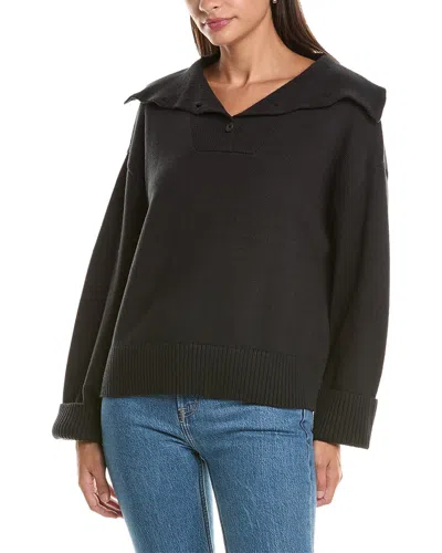 Rag & Bone Quinn Polo Wool-blend Sweater In Black