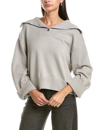 Rag & Bone Quinn Polo Wool-blend Sweater In Gray
