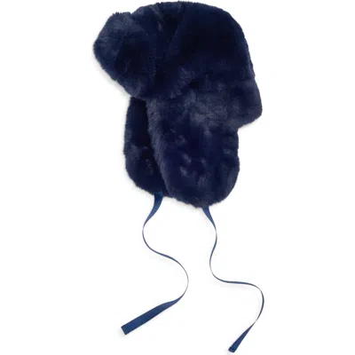 Rag & Bone Rae Faux Fur Trapper Hat In Navy