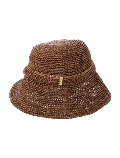 Pre-owned Rag & Bone Raffia Bucket Hat In Brown