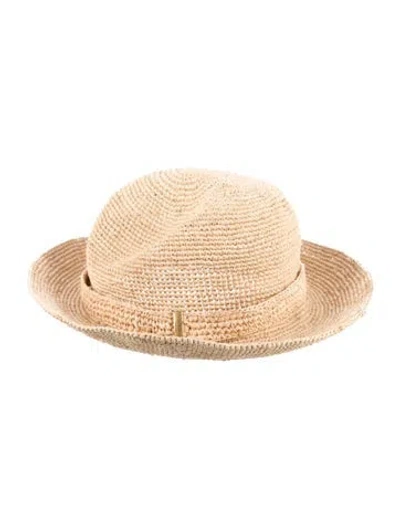 Pre-owned Rag & Bone Raffia Fedora Hat In Neutrals