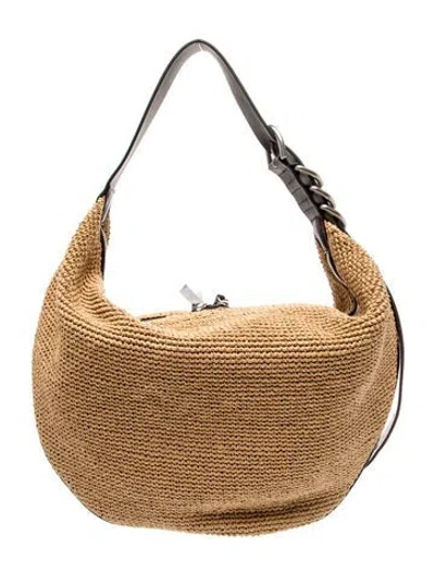 Pre-owned Rag & Bone Raffia Hobo In Neutral