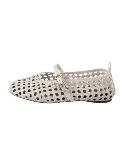 Pre-owned Rag & Bone Raffia Patterned Ballet Flats In Neutrals