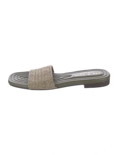 Pre-owned Rag & Bone Raffia Slides In Multi