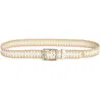 Rag & Bone Raffia Trim Boyfriend Leather Belt