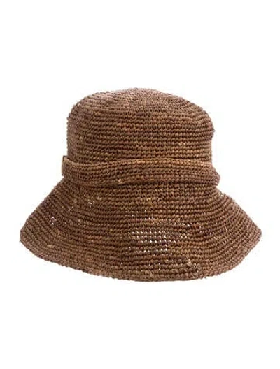 Pre-owned Rag & Bone Raffia Woven Bucket Hat In Brown