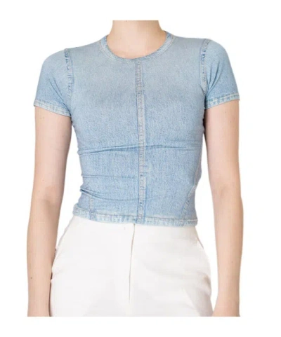 RAG & BONE RAG  BONE CREWNECK SHORT-SLEEVED DENIM T-SHIRT