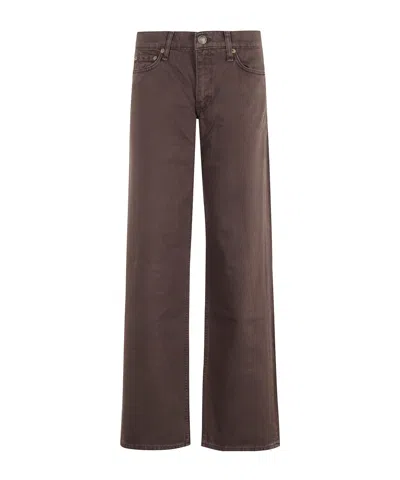 Rag & Bone Rag  Bone Logo Patch Straight-leg Jeans In Brown
