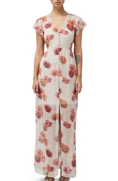 Rag & Bone Raine Floral Button-up Silk Blend Maxi Dress