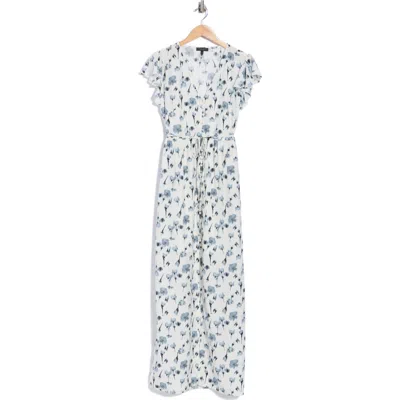 Rag & Bone Raine Silk Blend Printed Maxi Dress In Blue