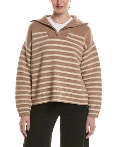 Rag & Bone Raven Wool & Cashmere-blend 1/2-zip Pullover In Neutral
