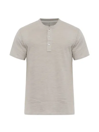 Rag & Bone Raw-edge Henley T-shirt In Gray