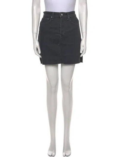 Pre-owned Rag & Bone Raw-edge Trim Mini Skirt W/ Tags In Gray