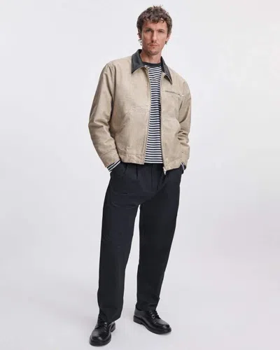 Rag & Bone Rb Baggy Twill Pleated Chino In Black