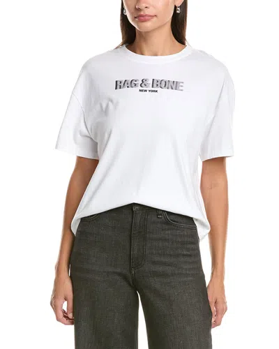 Rag & Bone Rb Logo Boyfriend T-shirt In White
