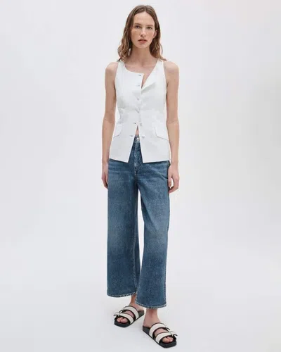 Rag & Bone Rb Miramar Andi Ankle Wide-leg Pant In White