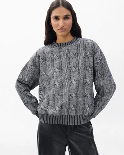 Rag & Bone Rb Miramar Cable-effect Sweatshirt In Gray