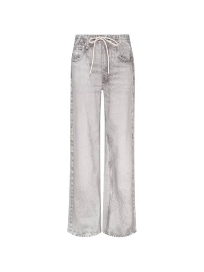 Rag & Bone Rb Miramar Drawstring Acid-wash Jeans In Gray