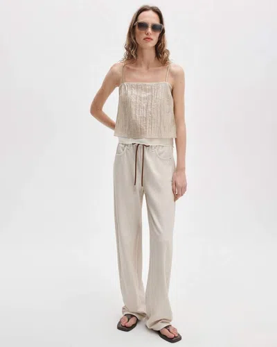 Rag & Bone Rb Miramar Drawstring Wide-leg Pants In Nude