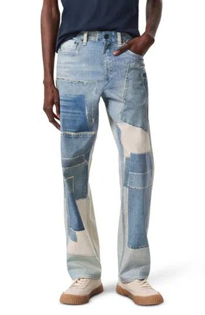 Rag & Bone Fit 4 Miramar Denim-effect Print Cotton-blend Canvas Pants In Blue