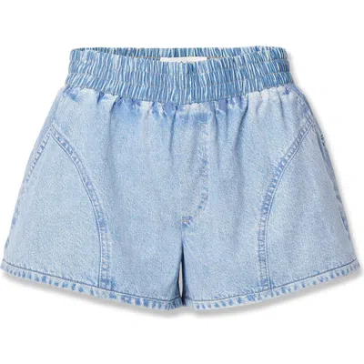 Rag & Bone Rb Miramar Flyweight Trompe L'oeil Faux Denim Shorts In Blue