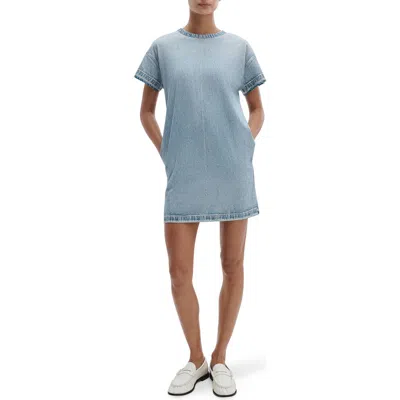 Rag & Bone Rb Miramar Kelly Cotton Faux Denim T-shirt Dress In Blue