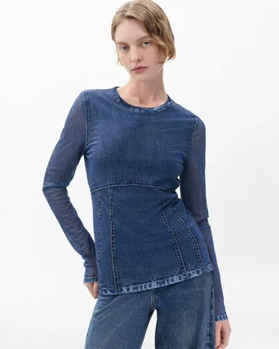 Rag & Bone Rb Miramar Long-sleeve Tee In Blue