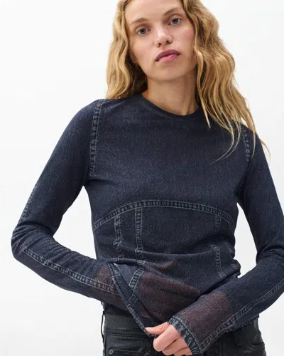 Rag & Bone Rb Miramar Long-sleeve Tee In Gray