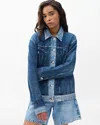 Rag & Bone Miramar Combo Terry Oversized Trucker Jacket In Blue