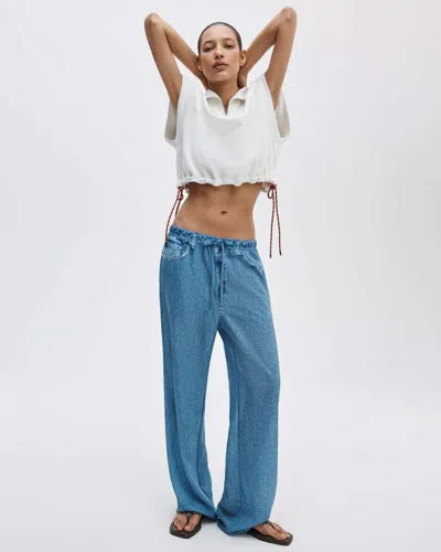 Rag & Bone Rb Miramar Phoebe Crinkle Pant In Blue