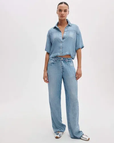 Rag & Bone Featherweight Phoebe Wide Leg Jeans In Blue